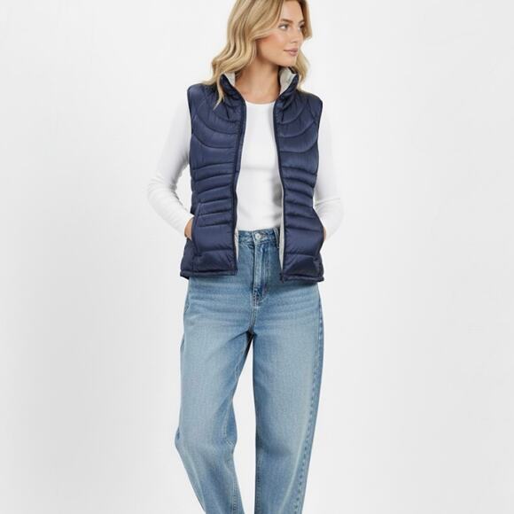 Bernardo Womens Blue Goose Down Puffer Vest Size Medium - Picture 12 of 12